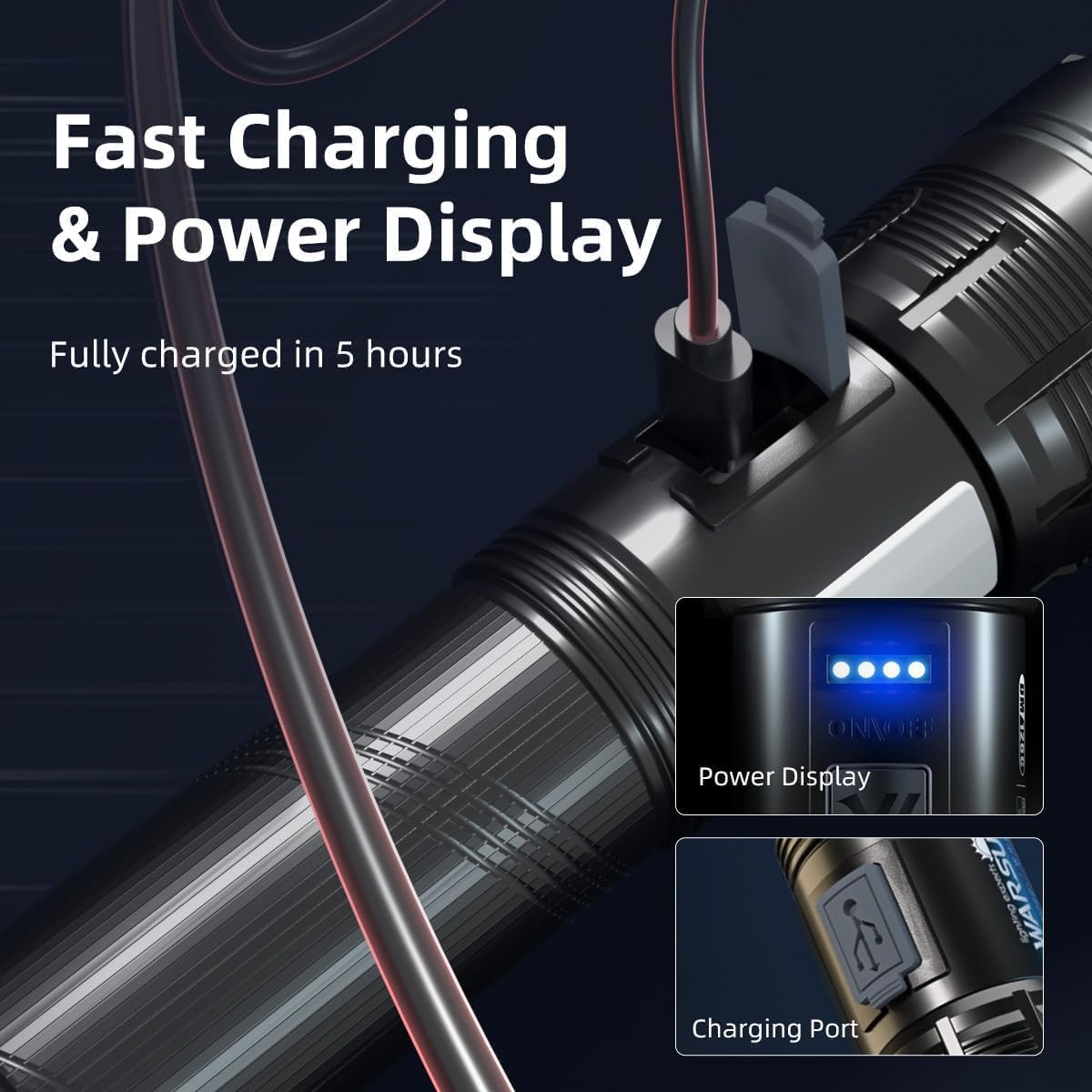 Lampe de poche rechargeable 1000LM haute luminosité