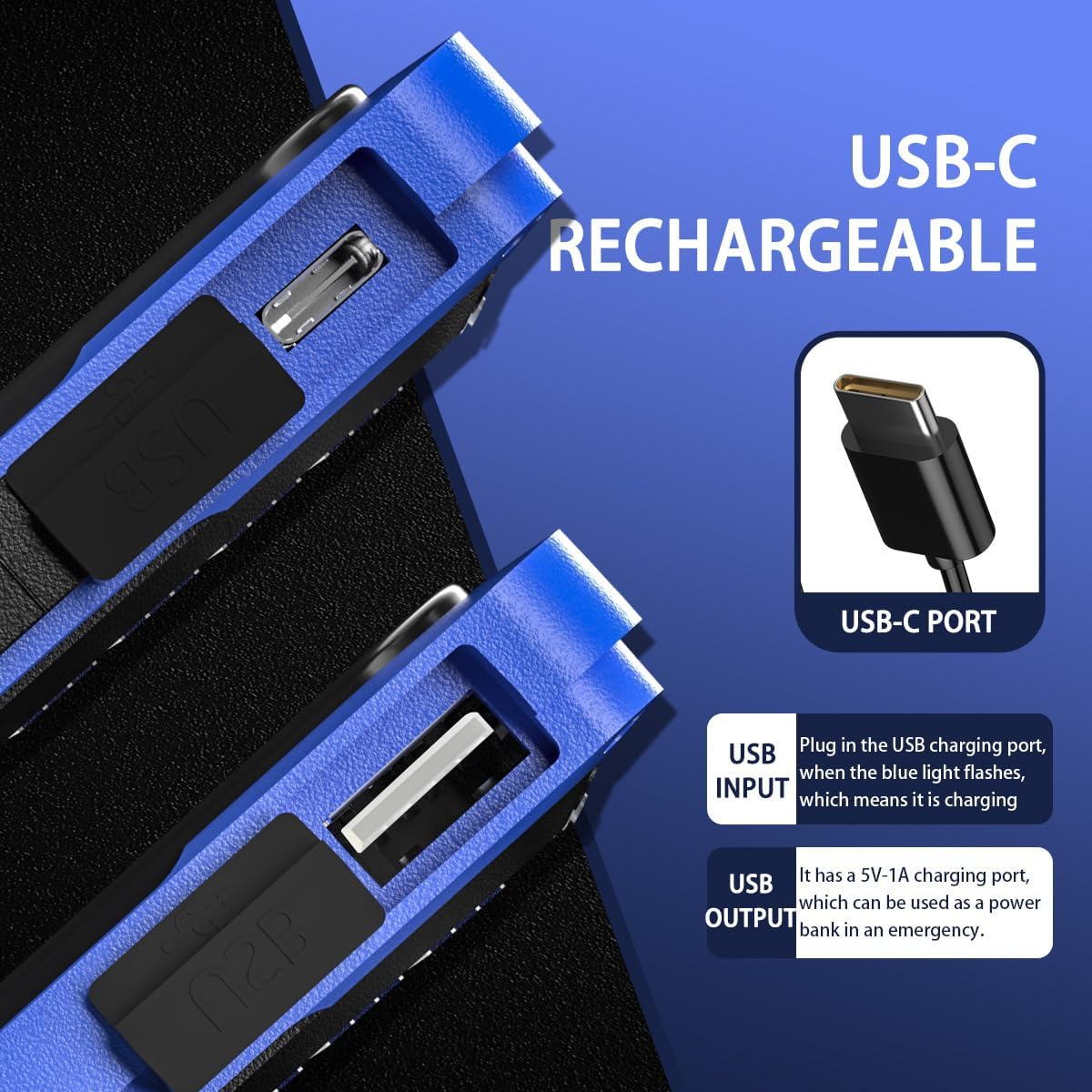 WARSUN Y40 Rechargeable LED Work Light 1500 Lumens Blue