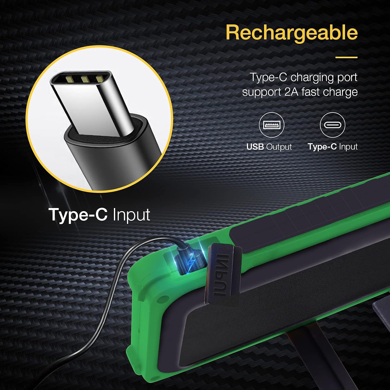 WARSUN Y40 Rechargeable LED Work Light 1500 Lumens Magnetic Green