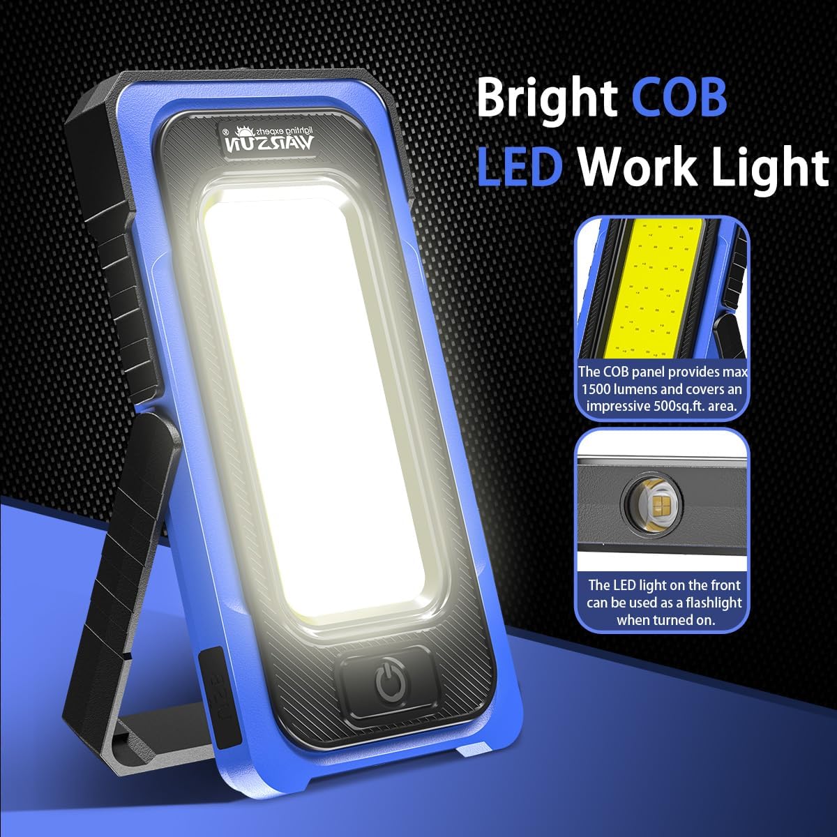 WARSUN Y40 Rechargeable LED Work Light 1500 Lumens Blue