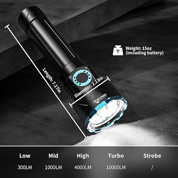 Lampe de poche haute puissance 10000 lumens