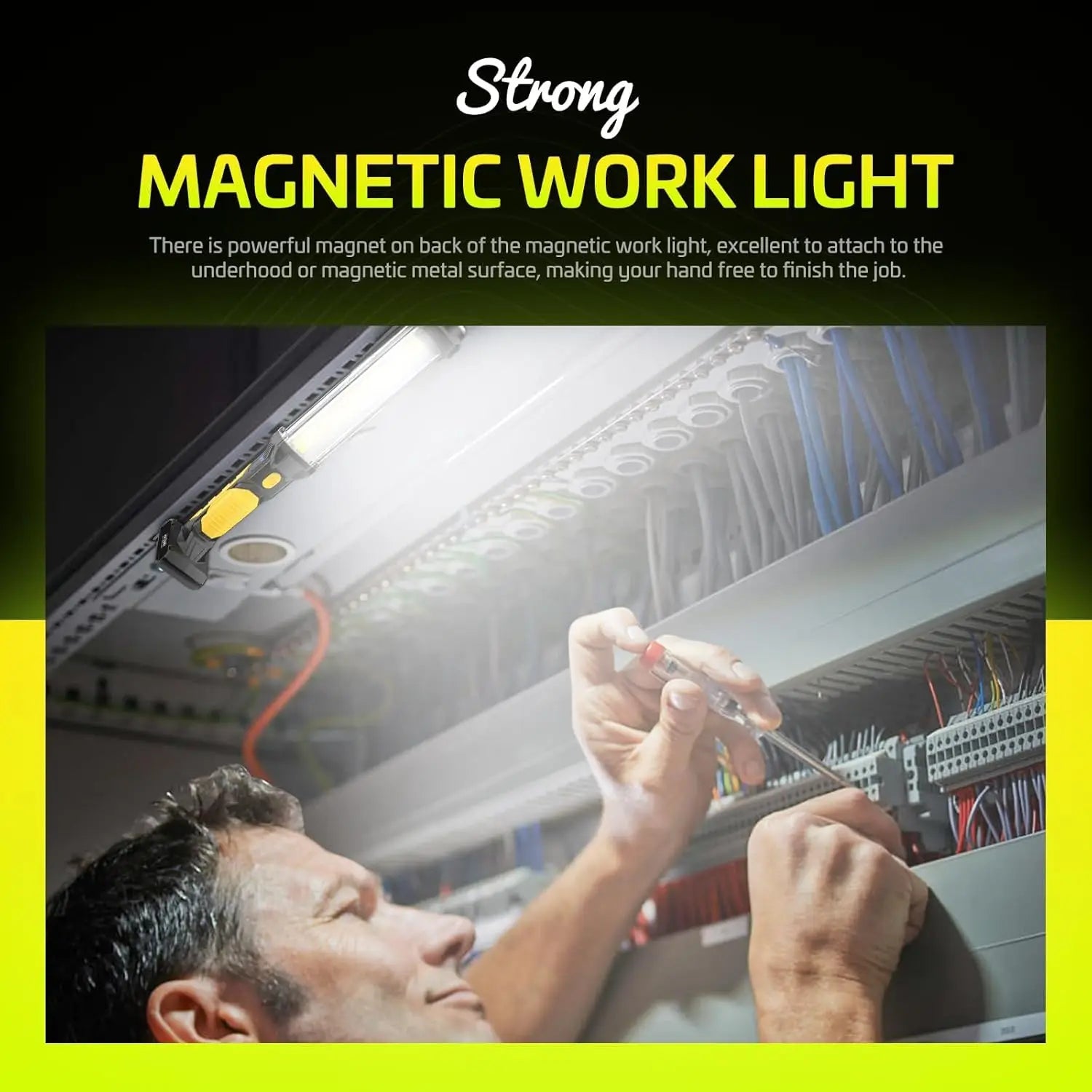 WARSUN DJ60 Rechargeable LED Work Light 1200 Lumens Yellow