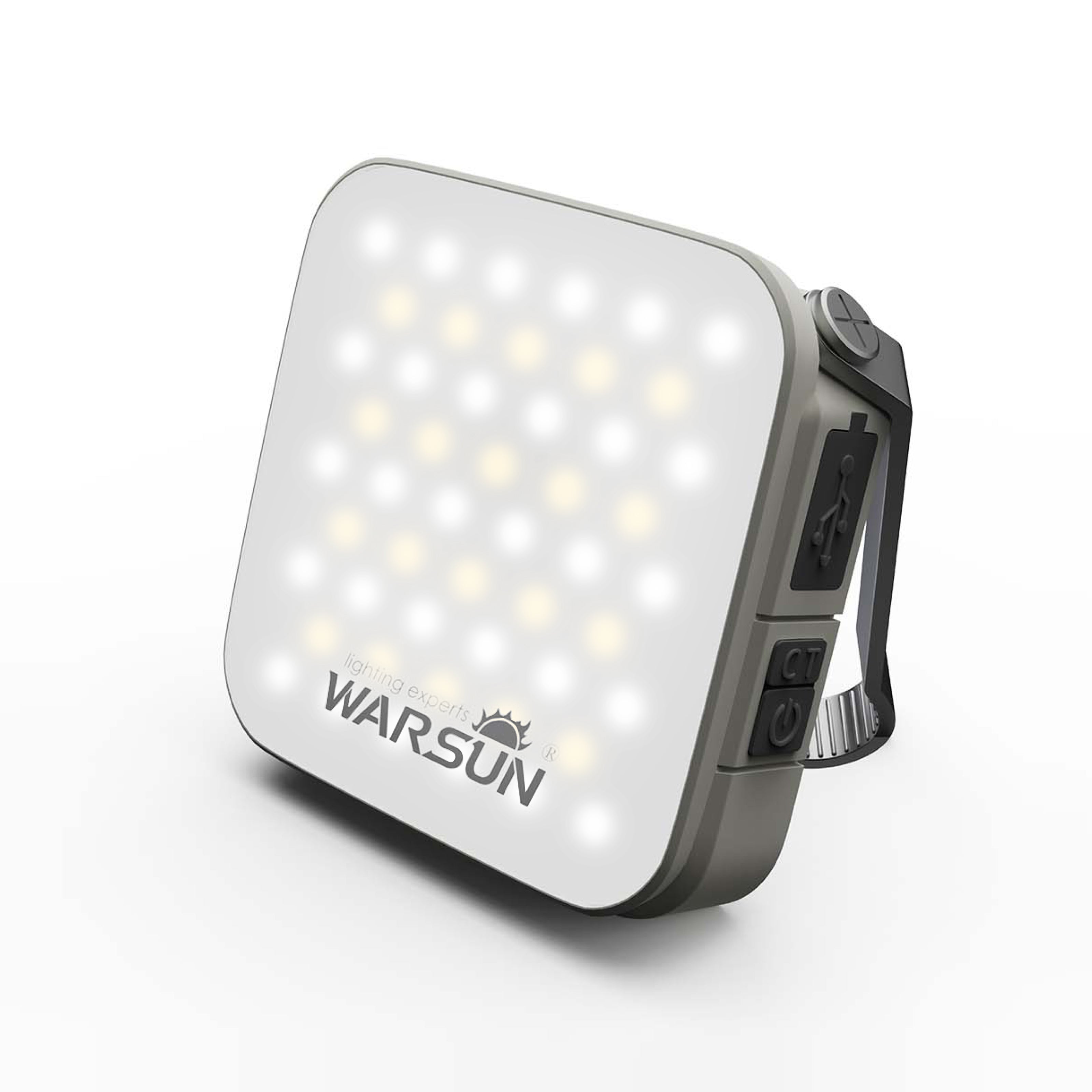 WARSUN Rechargeable Camping Lantern 1000 Lumens, 6000mAh Portable LED Light with Solar Charging, 4 Color Temperatures, 3 Brightness Levels, Hanging Flashlight for Outdoor Use