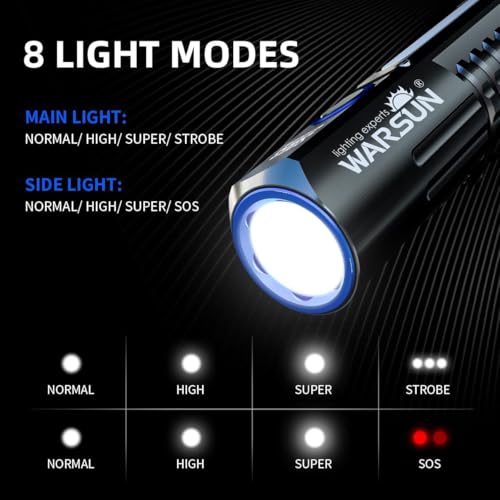 WARSUN SQ03 Rechargeable EDC Pocket Flashlight – 1000 Lumens