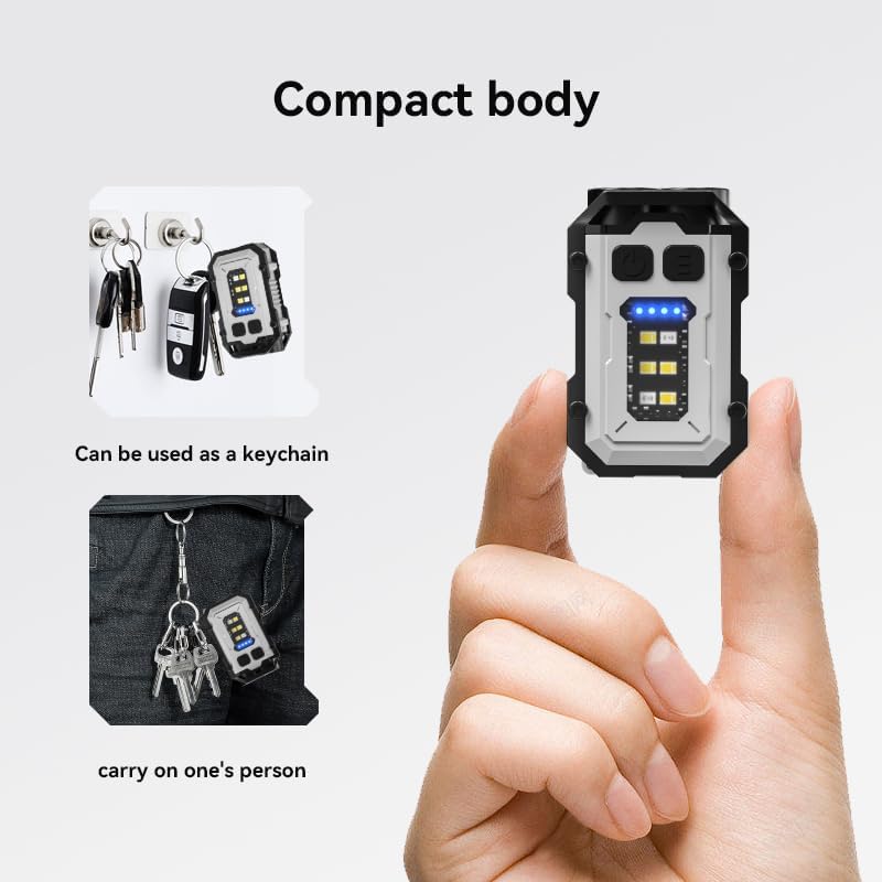 Mini lampe de poche LED rechargeable pour porte-clés