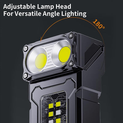 WARSUN DC08 Swivial LED Flashlight Rechargeable, 800 Lumens Mini Work Lihgt, Small EDC Flashlight Clip On with Back Clip, Magnetic Flashlight, for Emergency, Walk Dog, Working, Hiking, Camping