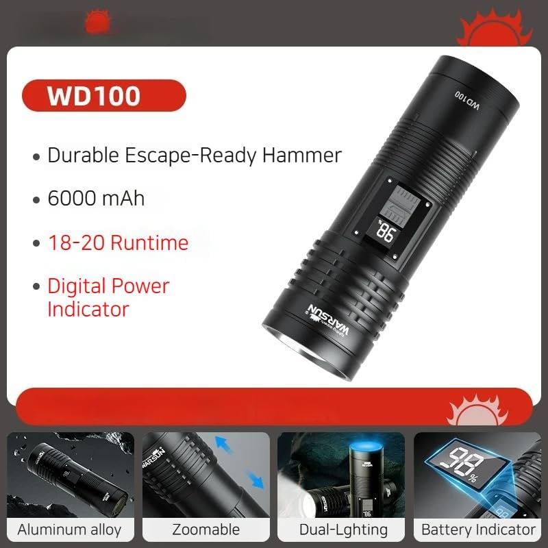 Lampe de poche rechargeable à faisceau puissant – 500 lumens