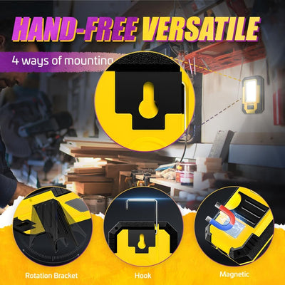 WARSUN Y36 Rechargeable LED Work Light 1200 Lumens Yellow