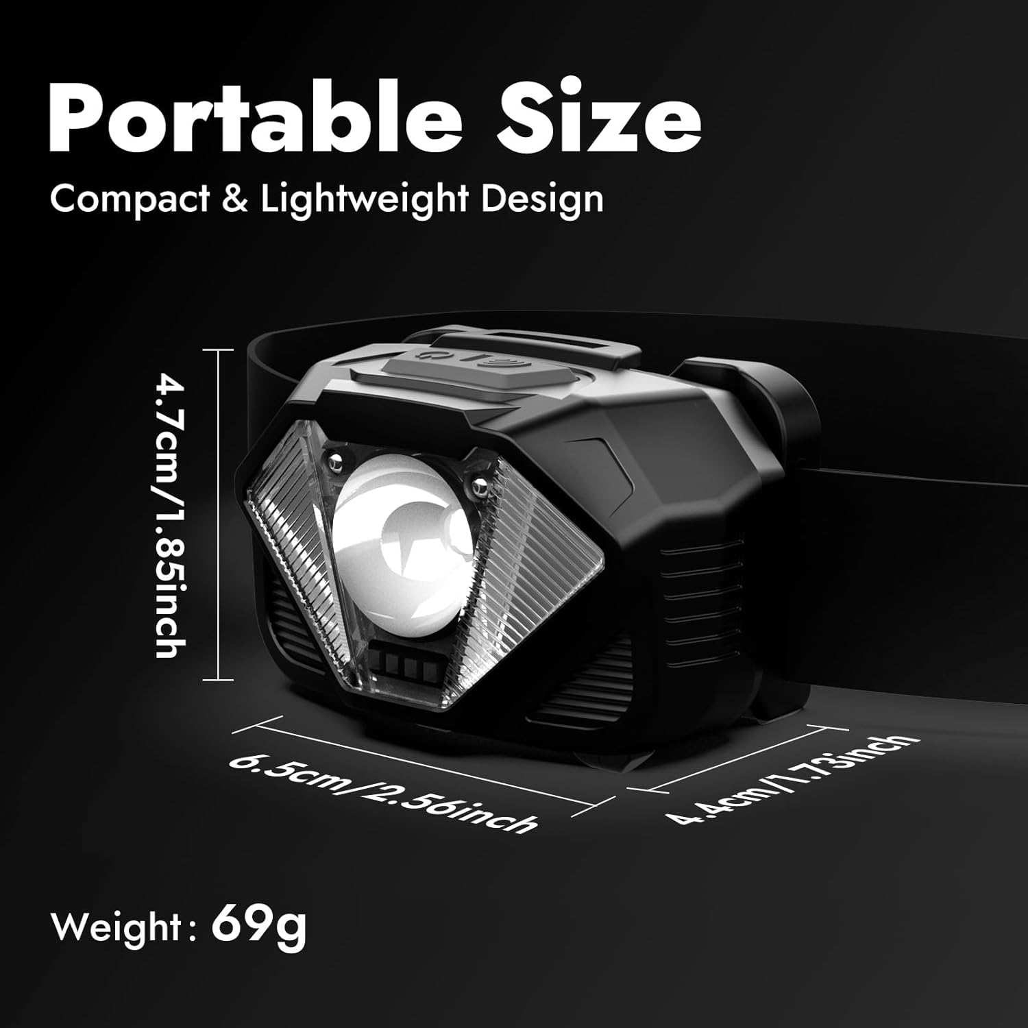 Lampe frontale rechargeable avec capteur de mouvement