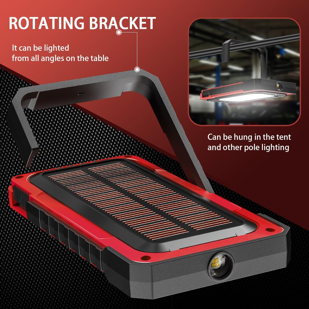 WARSUN Y40 Rechargeable Portable Magnetic Work Light 1500 Lumens Red