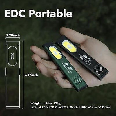 T7 Slim Waterproof Pocket Flashlight with Clip & Magnetic Base 2 packs