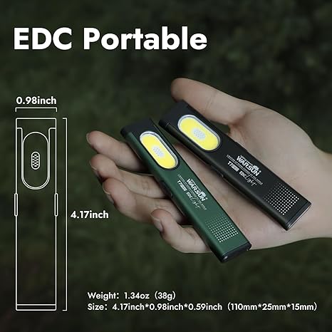 T7 Slim Waterproof Pocket Flashlight with Clip & Magnetic Base 2 packs