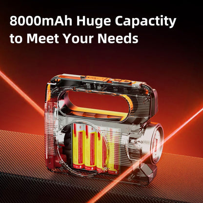 WARSUN Hand Crank Solar Powered Flashlight, Emergency Rechargeable LED Flashlight, Survival Flashlight with 6 Modes, 600 Lumens, Up to 20 Hours of Runtime, Great for Outdoor, Camping, Hiking, Fishing