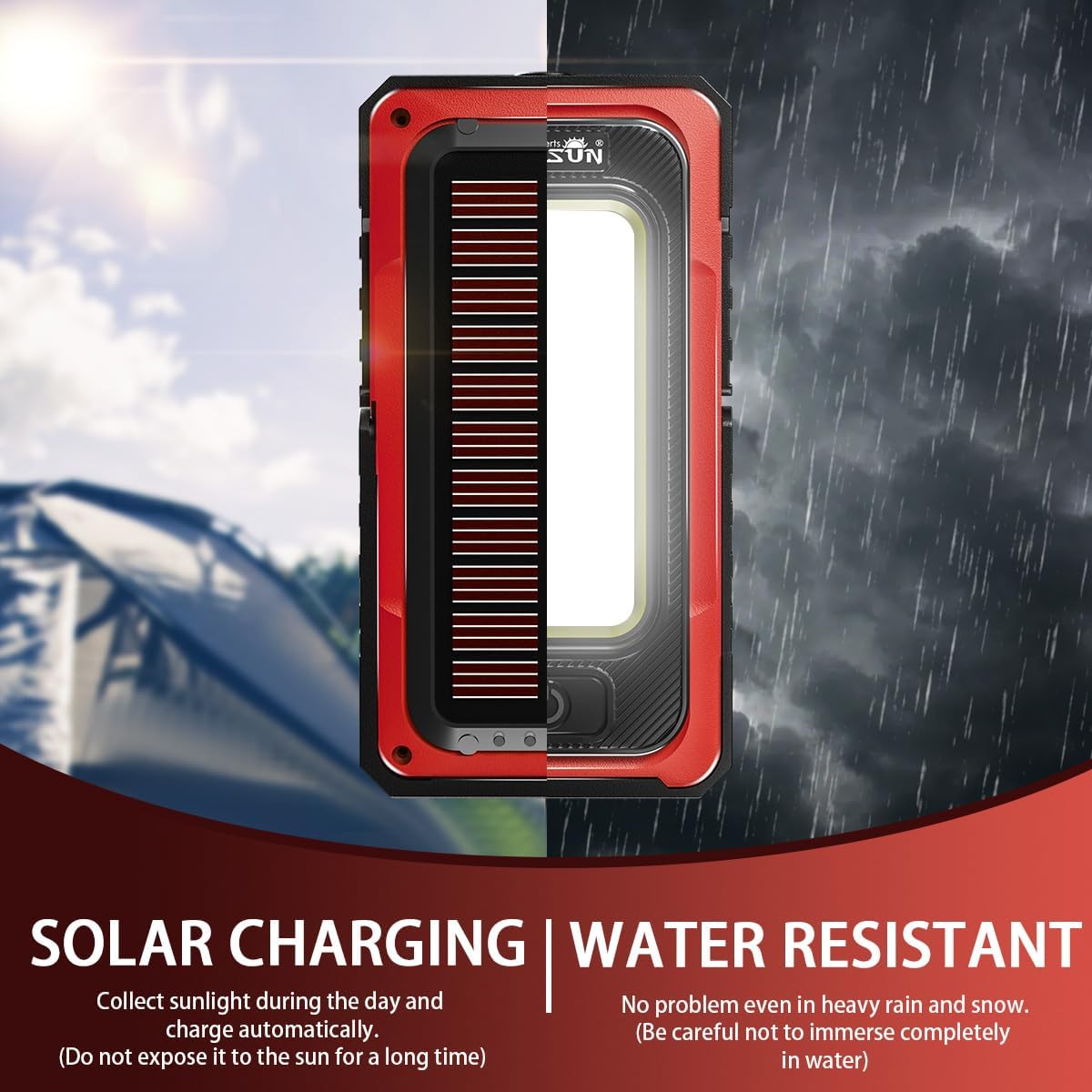 WARSUN Y40 Rechargeable Portable Magnetic Work Light 1500 Lumens Red