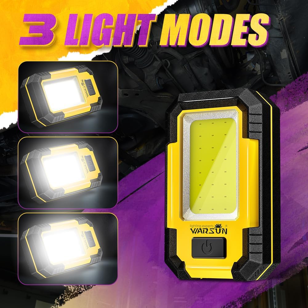 WARSUN Y36 Rechargeable LED Work Light 1200 Lumens Yellow
