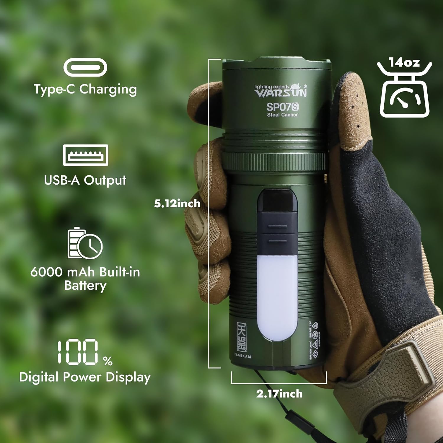 Lampe de poche rechargeable à projecteur