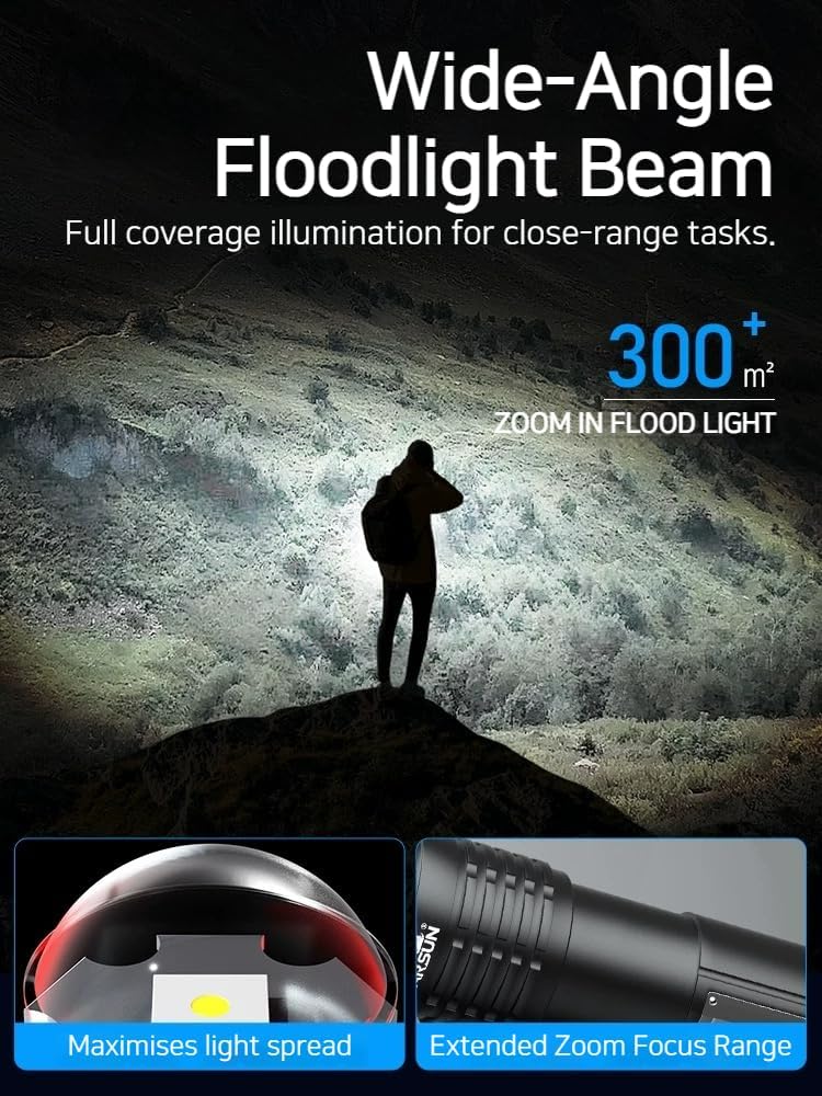 Lampe de poche rechargeable à faisceau puissant – 500 lumens