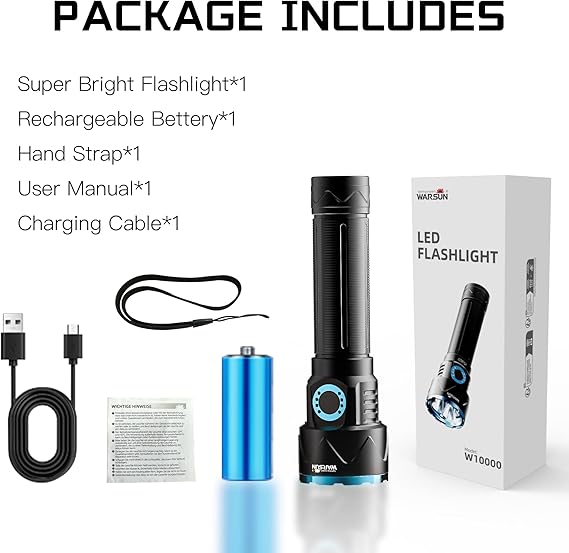 Lampe de poche haute puissance 10000 lumens