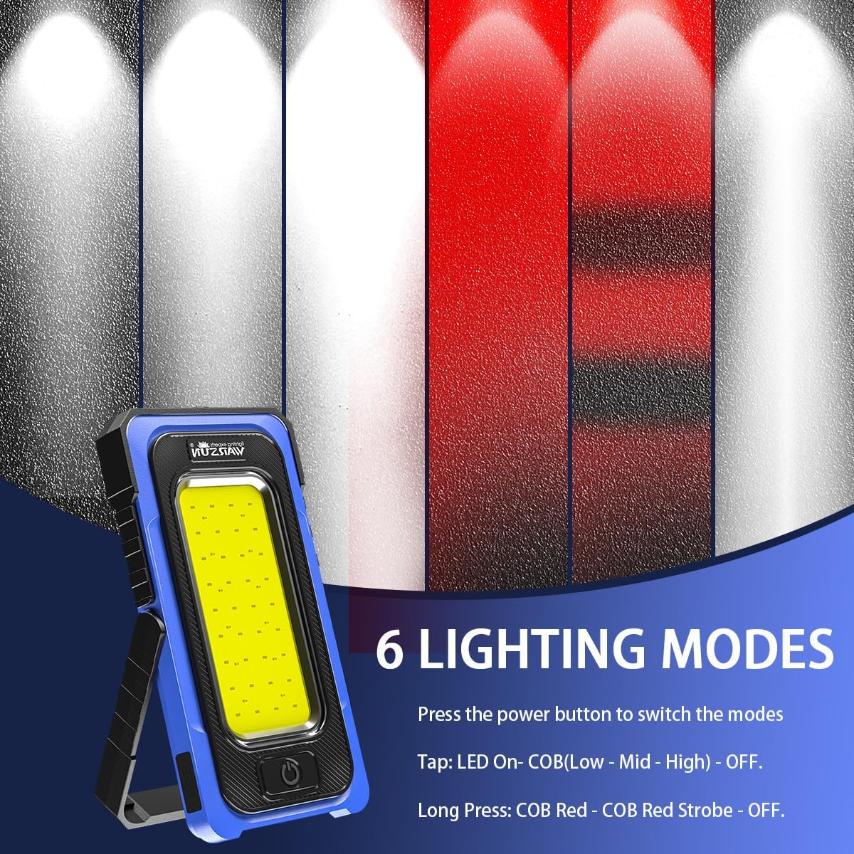WARSUN Y40 Rechargeable LED Work Light 1500 Lumens Blue