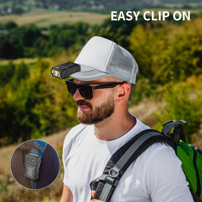 WARSUN DC08 Swivial LED Flashlight Rechargeable, 800 Lumens Mini Work Lihgt, Small EDC Flashlight Clip On with Back Clip, Magnetic Flashlight, for Emergency, Walk Dog, Working, Hiking, Camping