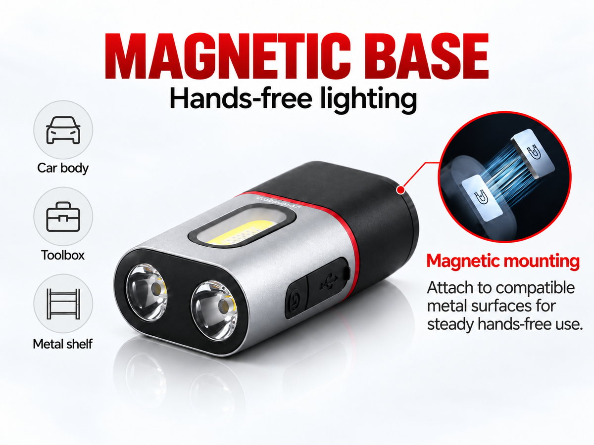 Attach it. Light the workspace.